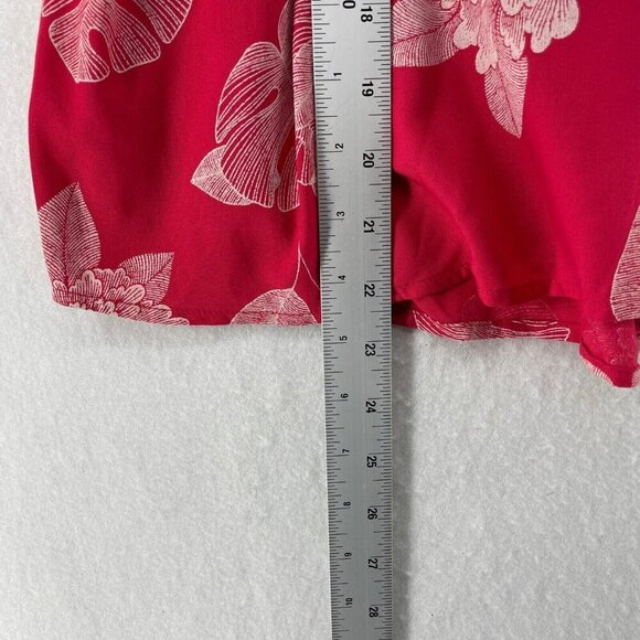 Roxy Tank Top Women's Sz 3 Red Tiered Tropical Print Halter Tie Back Backless - Picture 4 of 11